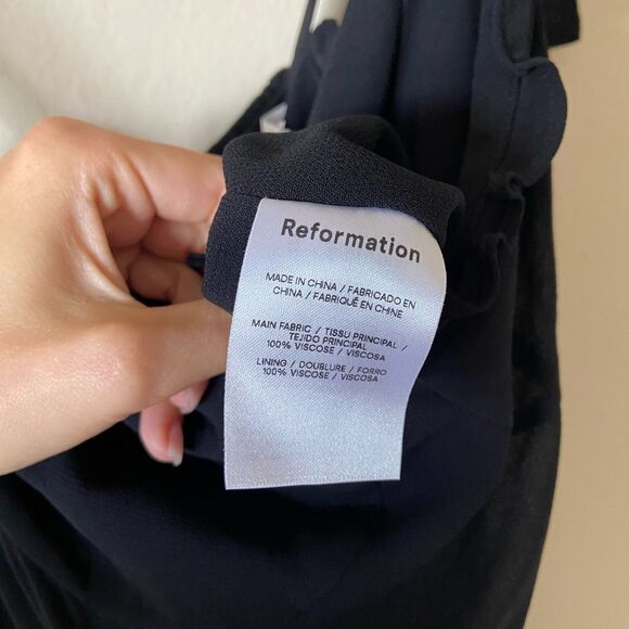 NWT Reformation Alfred Black Jumpsuit Wide Leg Size 10 - Picture 9 of 11